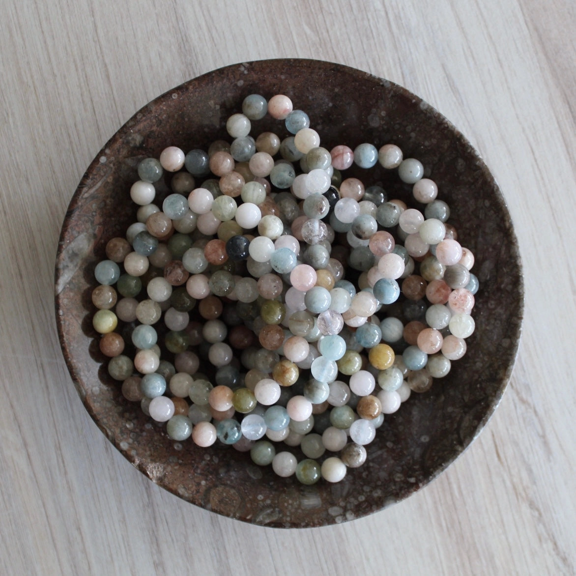 8mm Morganite & Aquamarine Beryl Stretch Bracelet