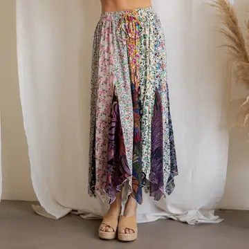 Patchwork Handkerchief Maxi Skirt