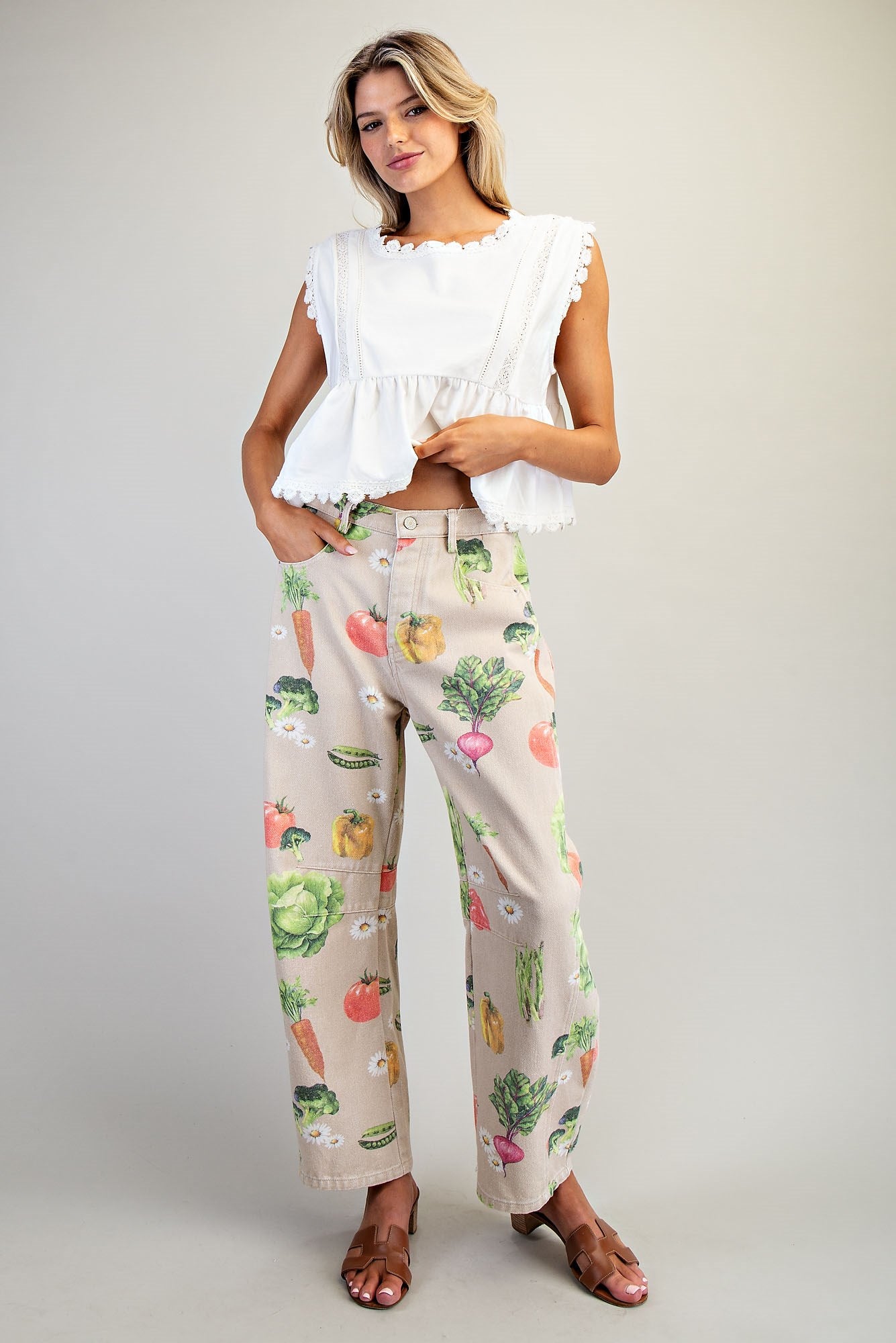 Mineral Washed Garden Barrel Leg Pants