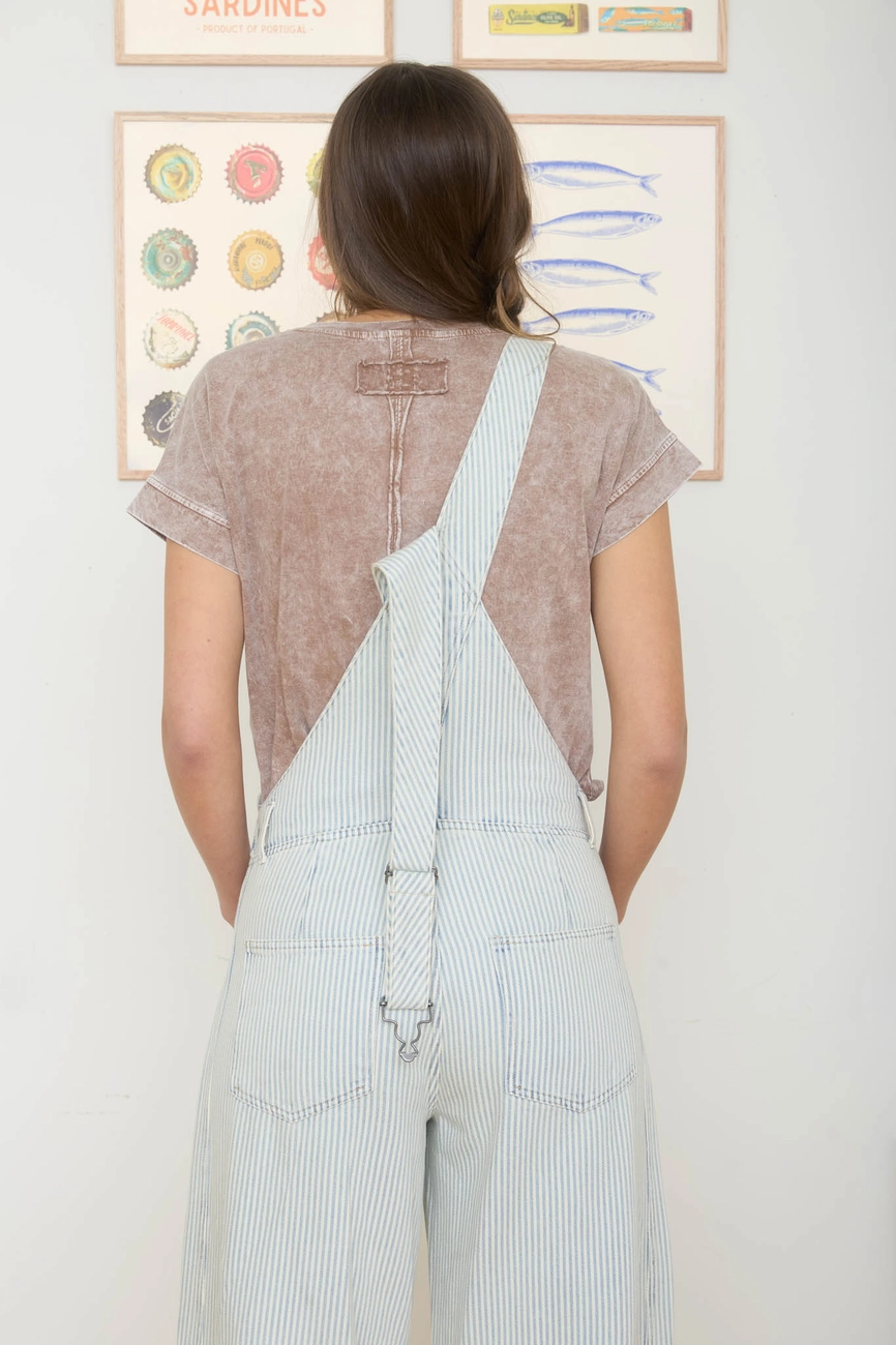 Washed Short Sleeve Boxy Knit Top