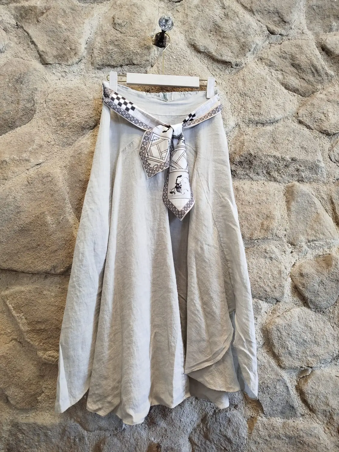 Linen Tie Belt Skirt