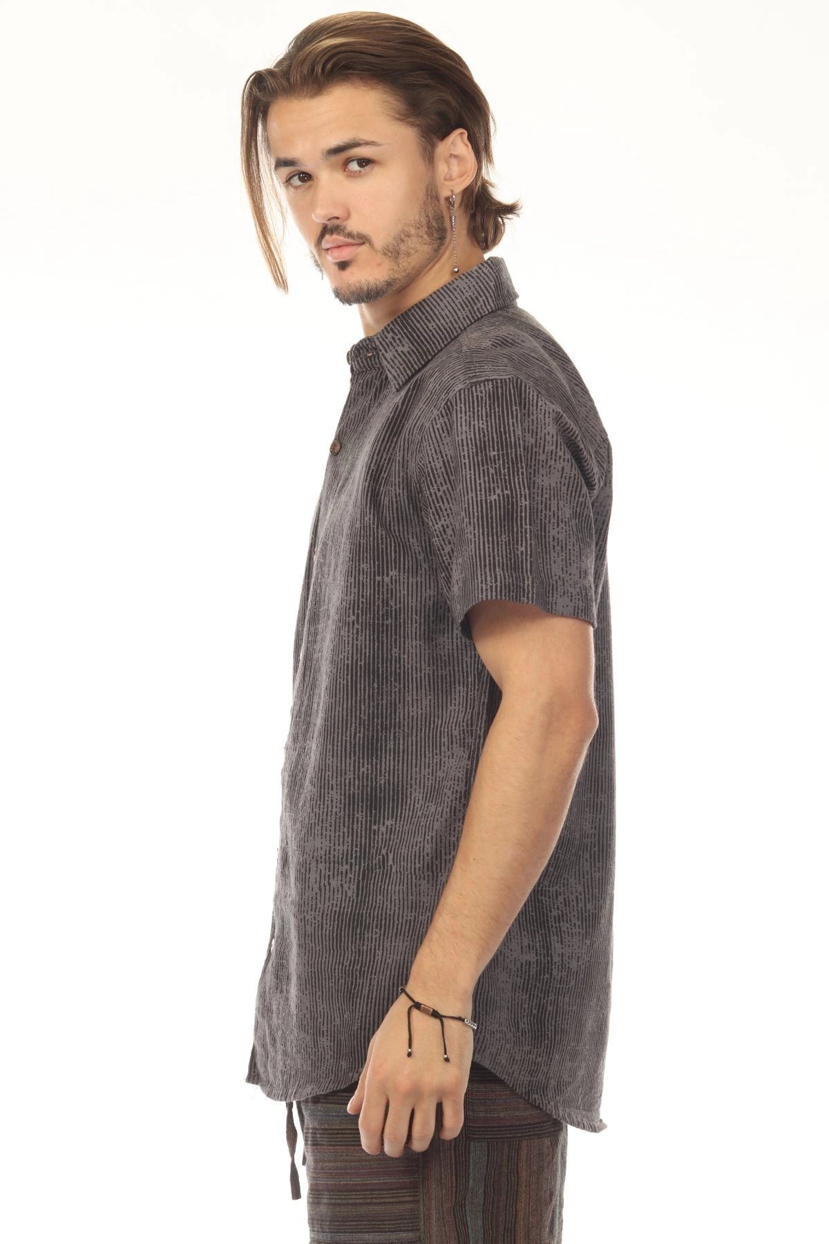 Men's Vibration Stripe Short Sleeved Shirt