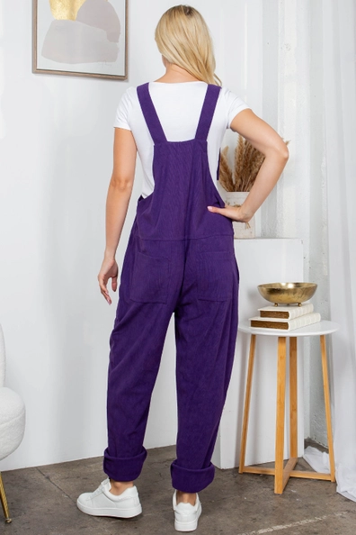 Solid Corduroy Overalls