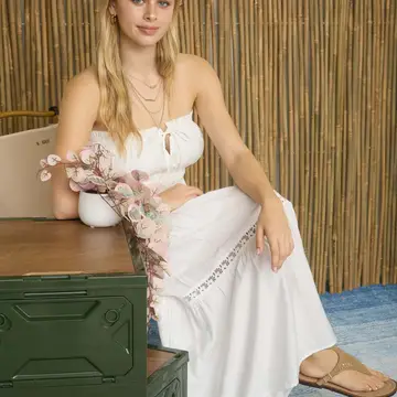 Keyhole Strapless Midi Dress
