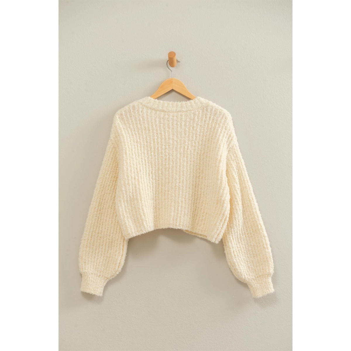 Boucle Knit Button Front Cardigan