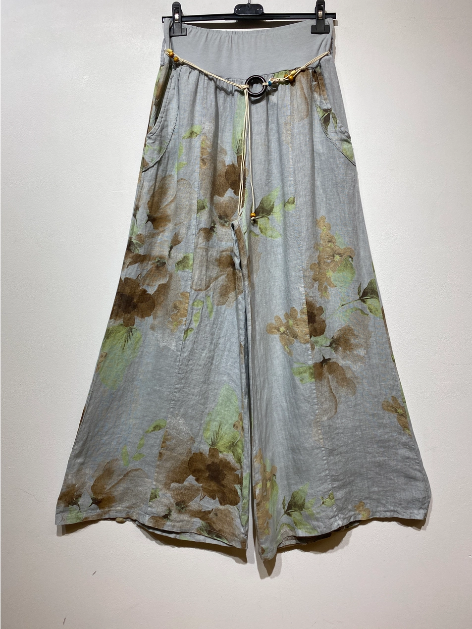 Floral Wide Linen Pants