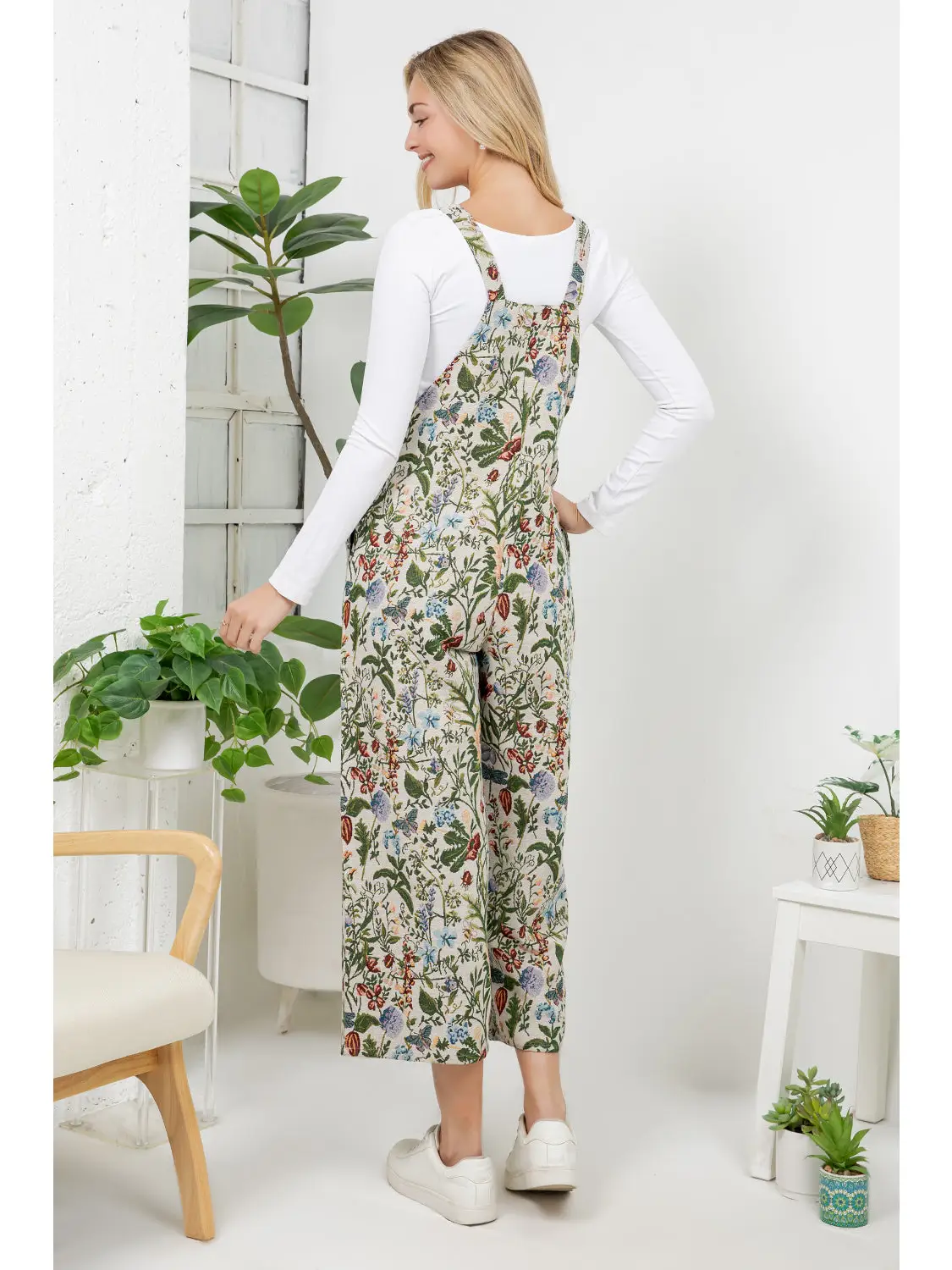 Floral Print Tapestry Overall