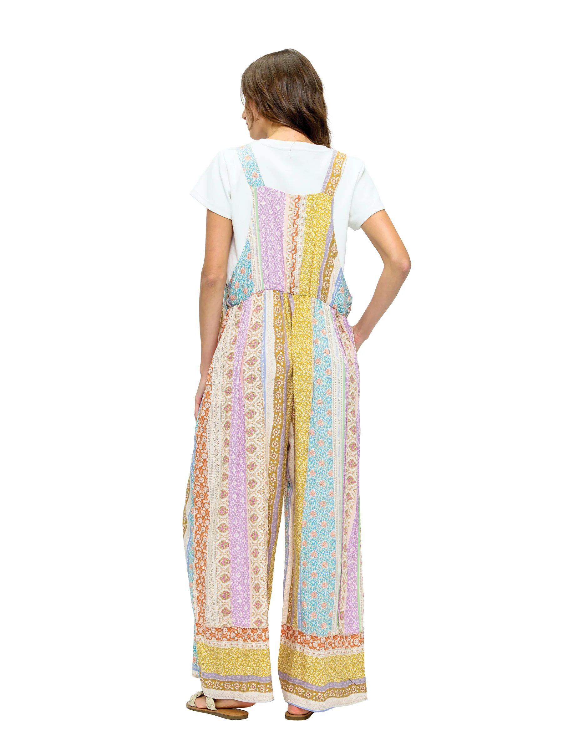 Floral Boho Ruffled Multicolor Overall