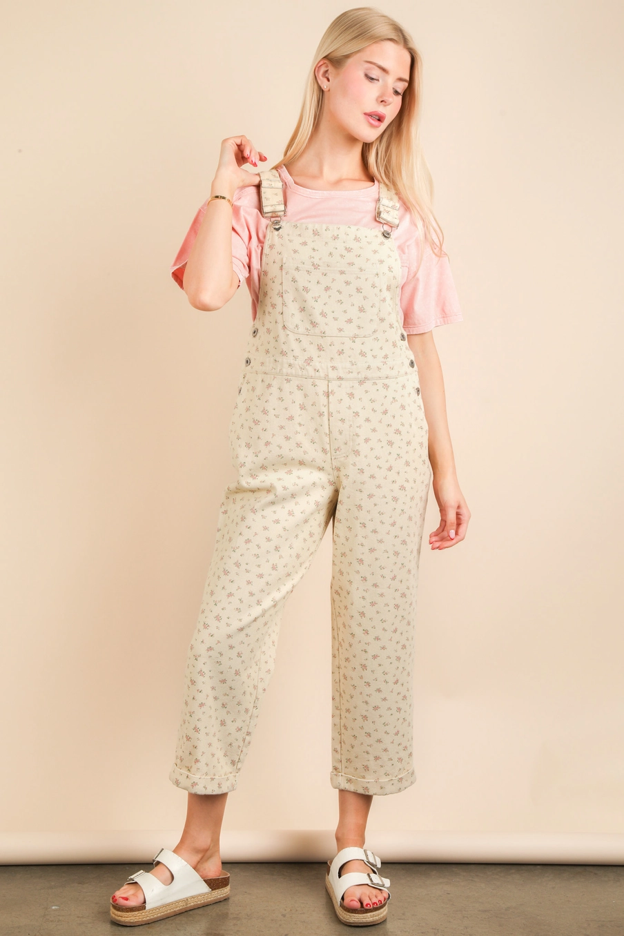 Floral Printed Overall Jumpsuit