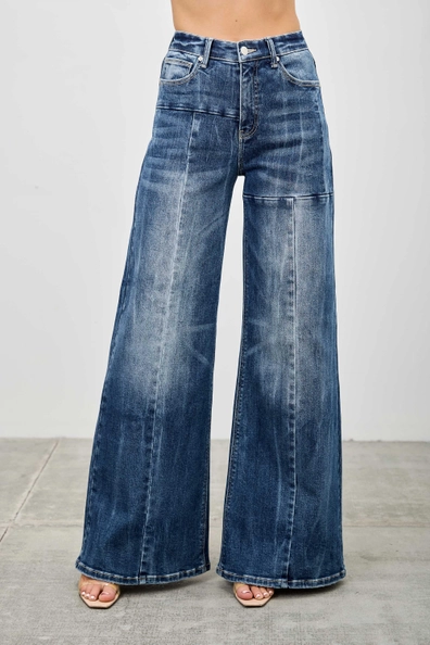 Mid Rise Wide Leg Denim