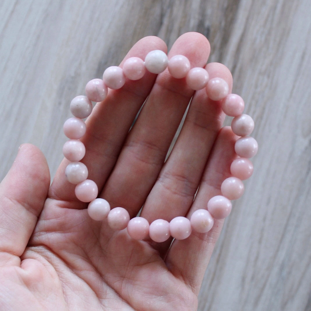 8mm Pink Opal Stretch Bracelet