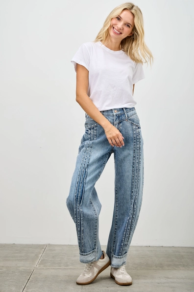 Pleats Barrel Jeans