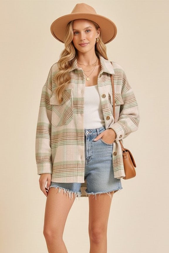 Plaid Print Shacket