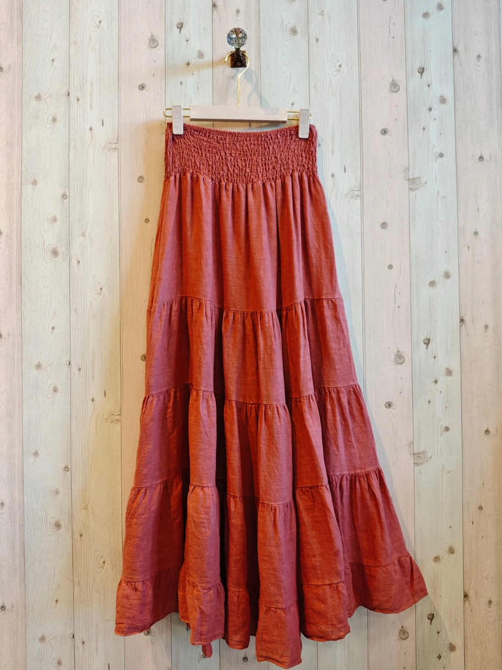 Linen Tiered Skirt