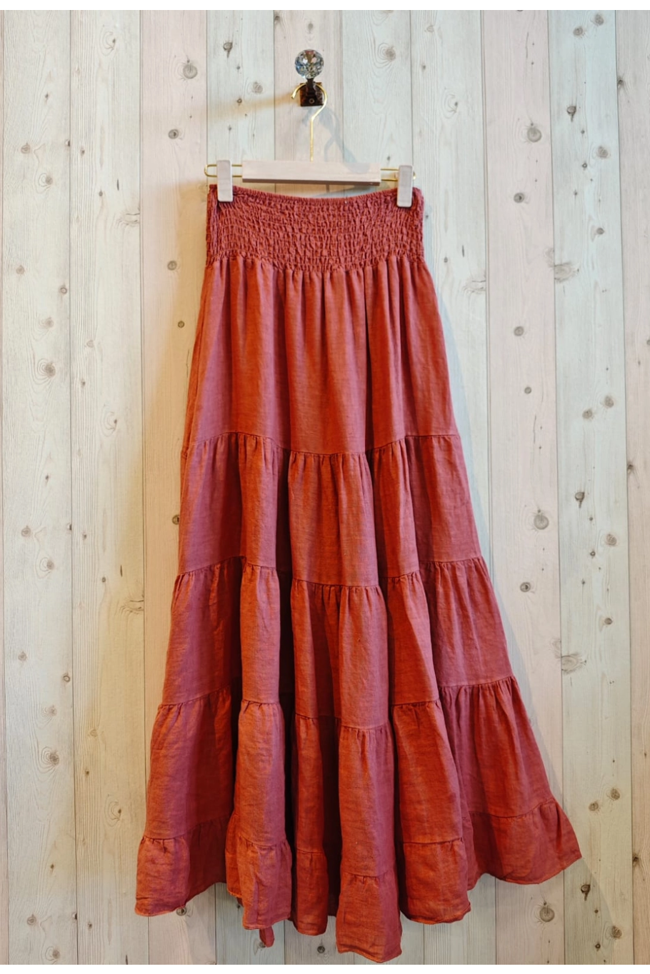 Linen Tiered Skirt