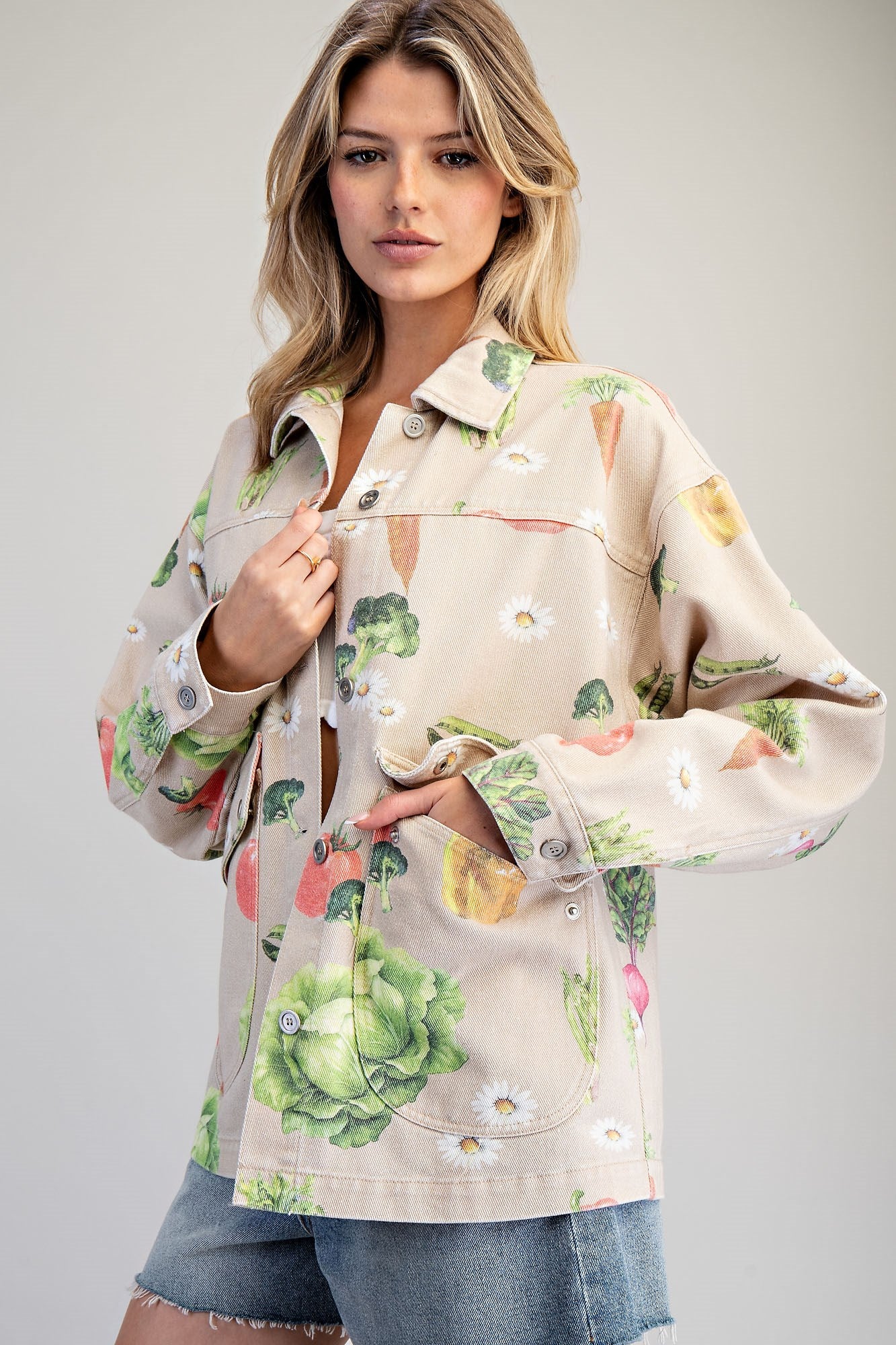 Mineral Washed Garden Inspired Jacket