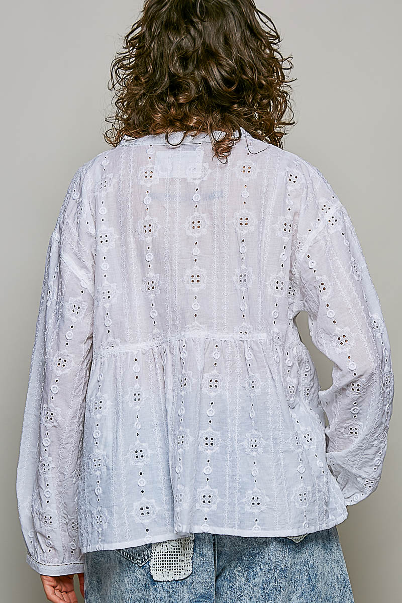 Cotton Eyelet Lace Empire Blouse
