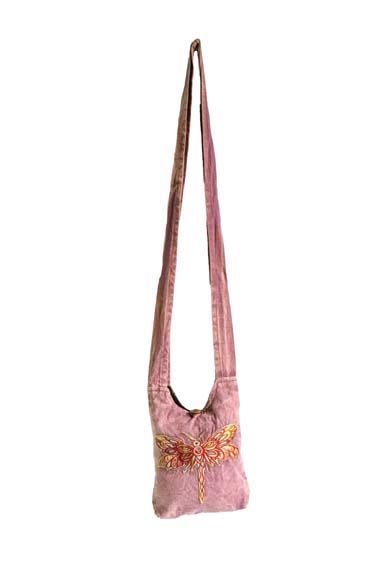 Stonewashed Cotton Boho Hippie Crossbody Bag