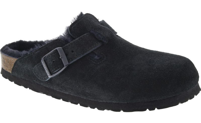 Boston Suede Clog with Shearling Fur Lining