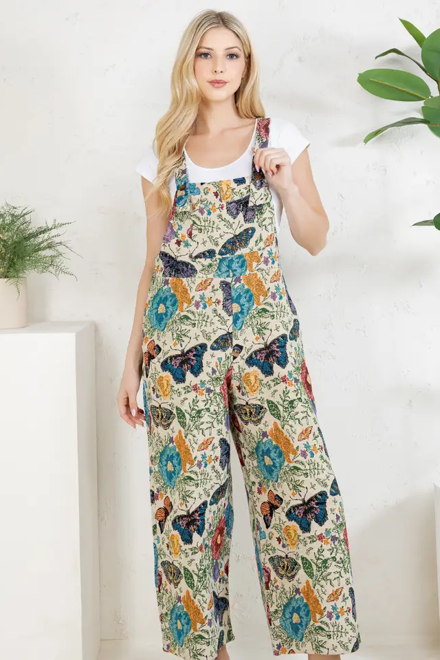 Floral Butterfly Overall