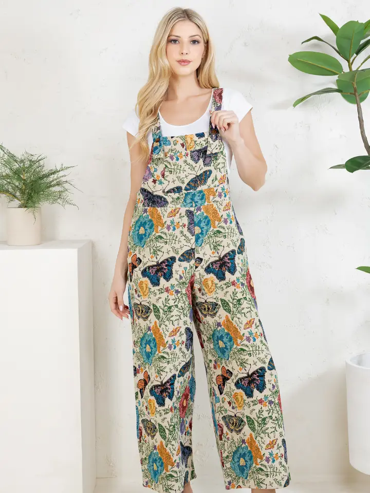 Floral Butterfly Overall