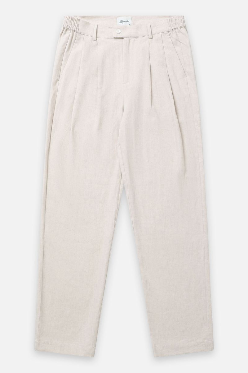 Linen Double Pleated Pants