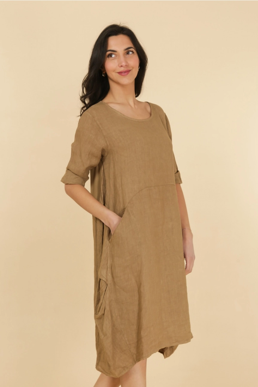 Linen Dress with Pocket