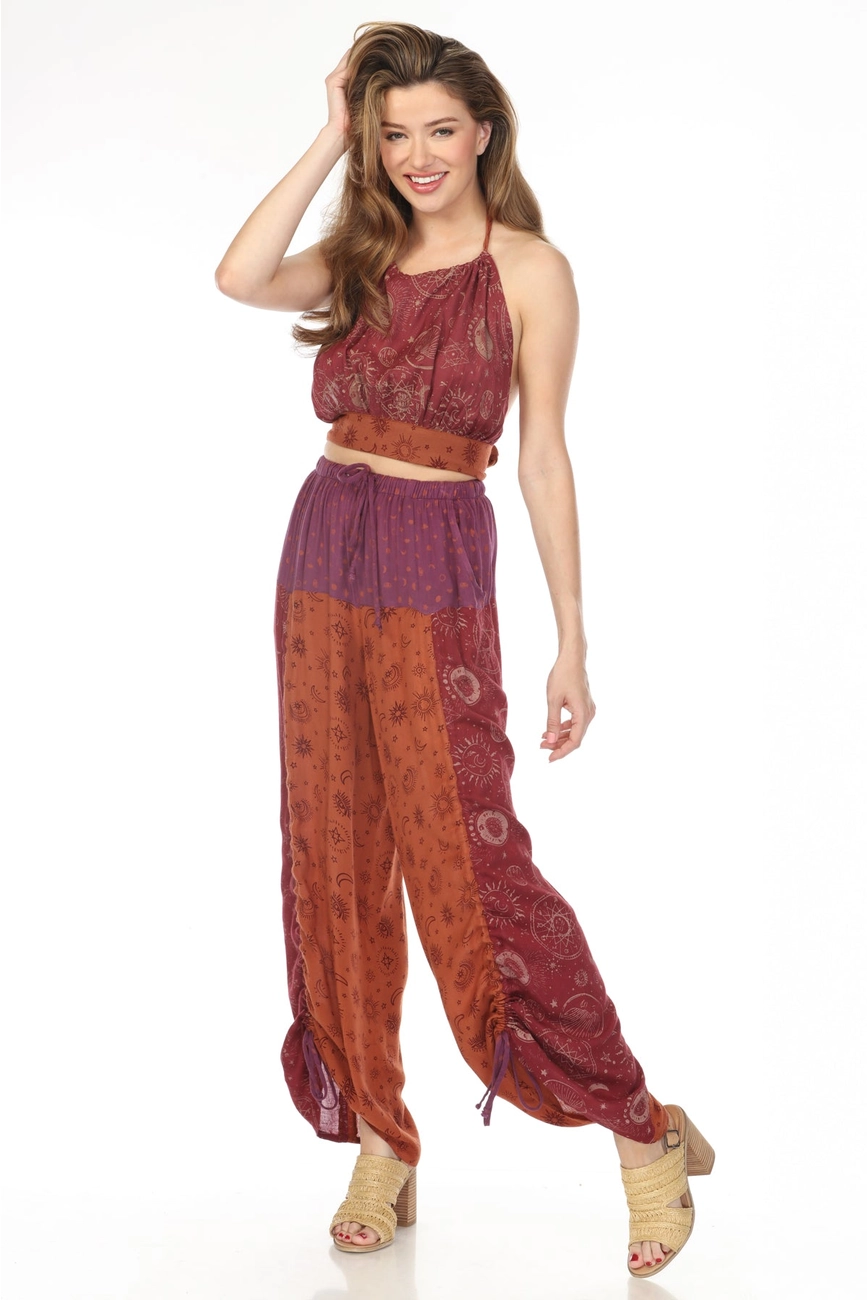 Celestial Patchwork Drawstring Pants