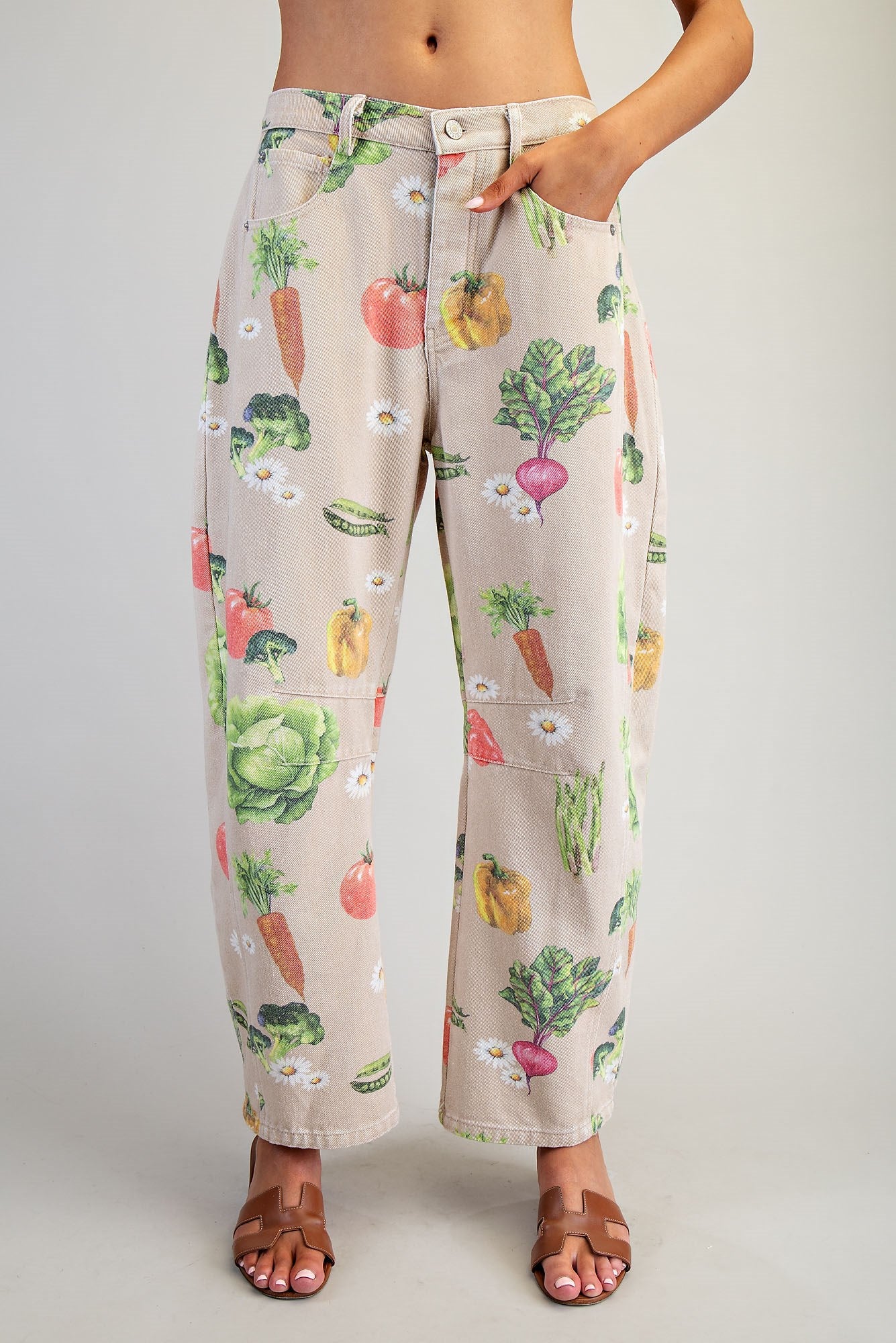 Mineral Washed Garden Barrel Leg Pants