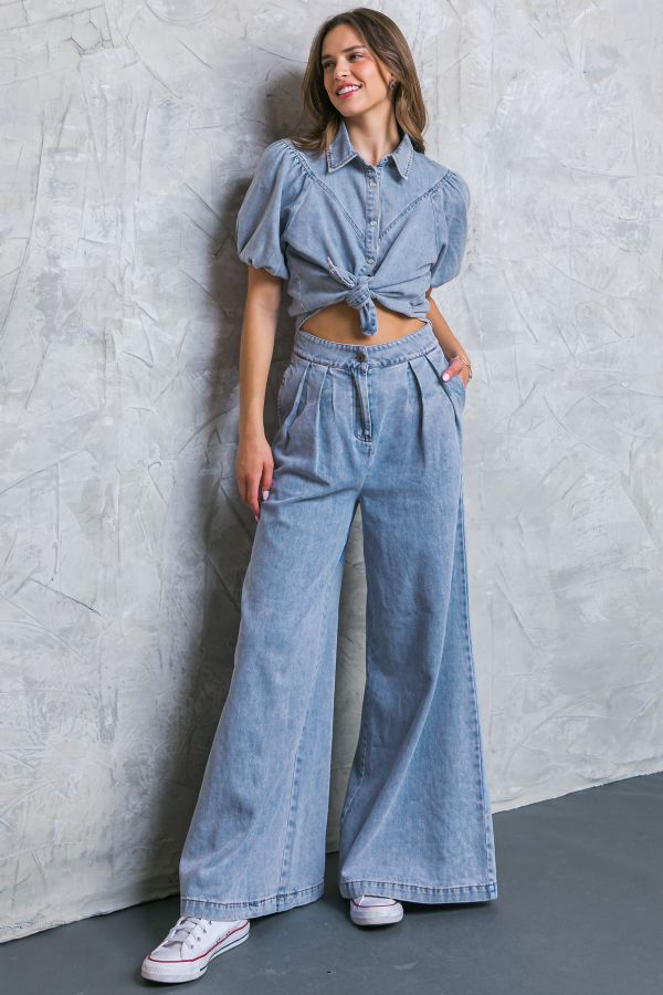 Wide Relaxed Acid Denim Jeans