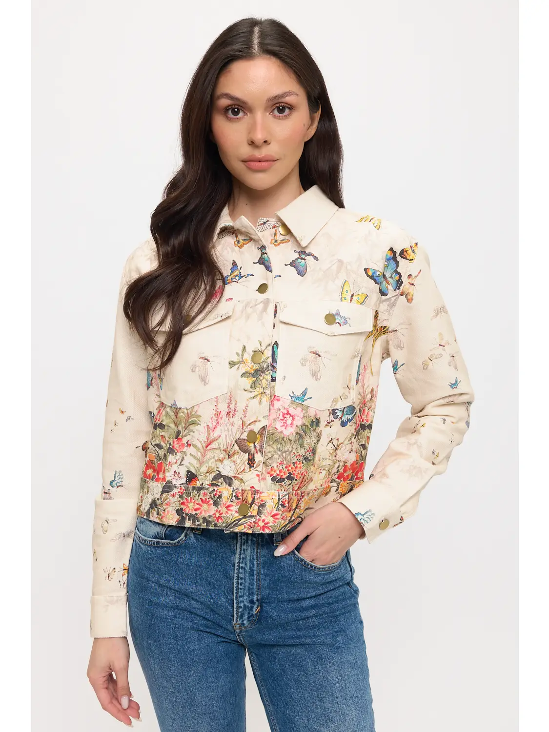 Butterfly Floral Print Jacket