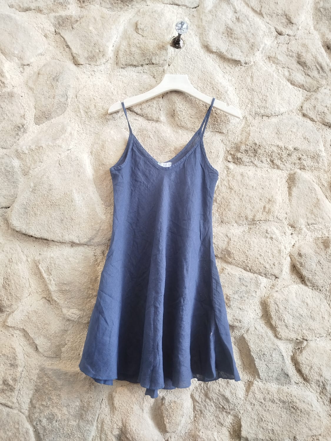 100% Linen Strap Dress Balloon