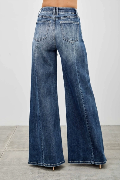 Mid Rise Wide Leg Denim