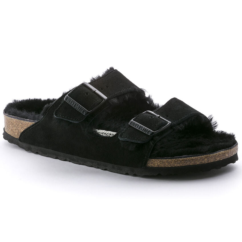 Arizona Suede Shearling Fur Sandal