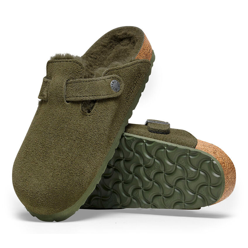 Boston Suede Shearling Clog