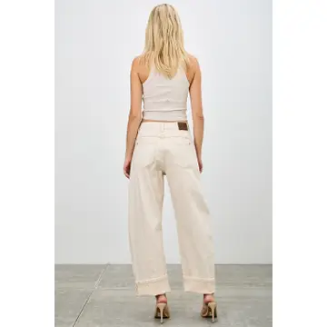 High Rise Colored Western Barrel Jeans