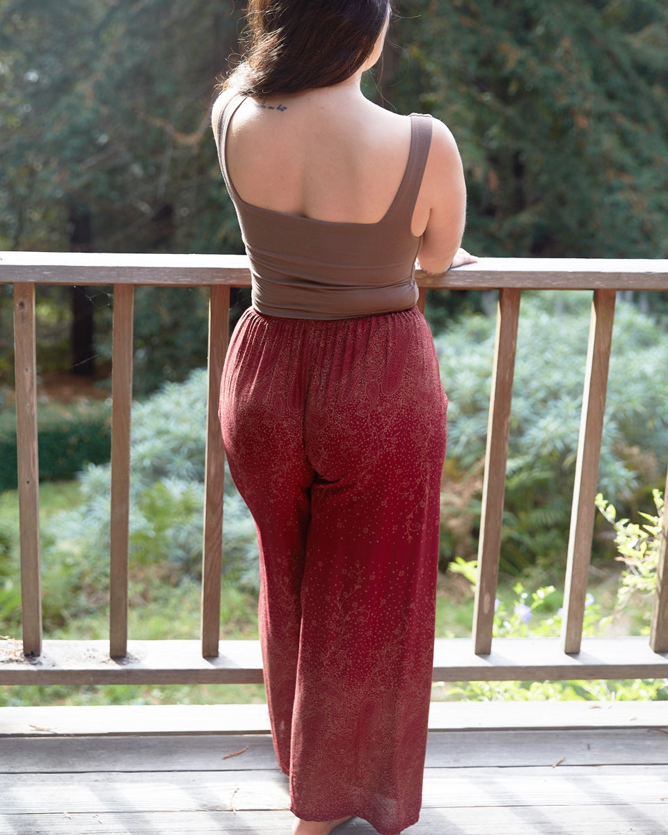 Wide Leg Rayon Pants