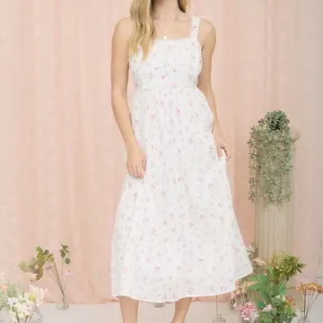 Floral Stripe Maxi Dress