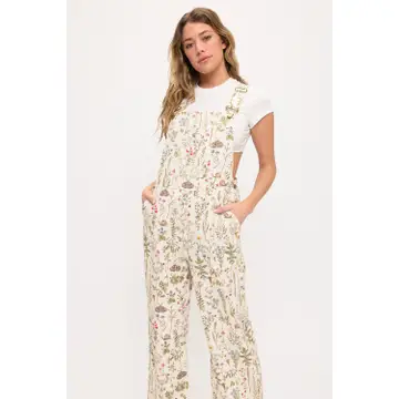 Whimsical Cat Tails Print Overall