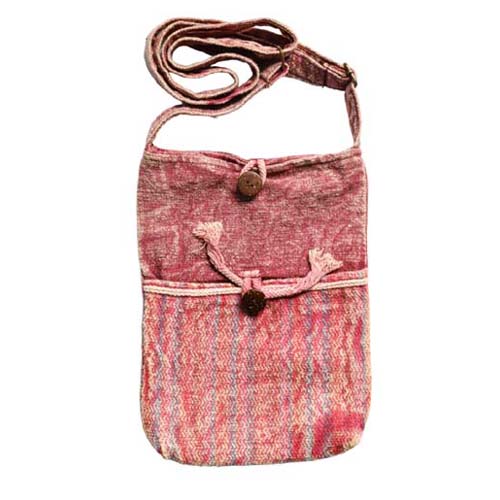 Light Brown Cotton Crossbody Bag