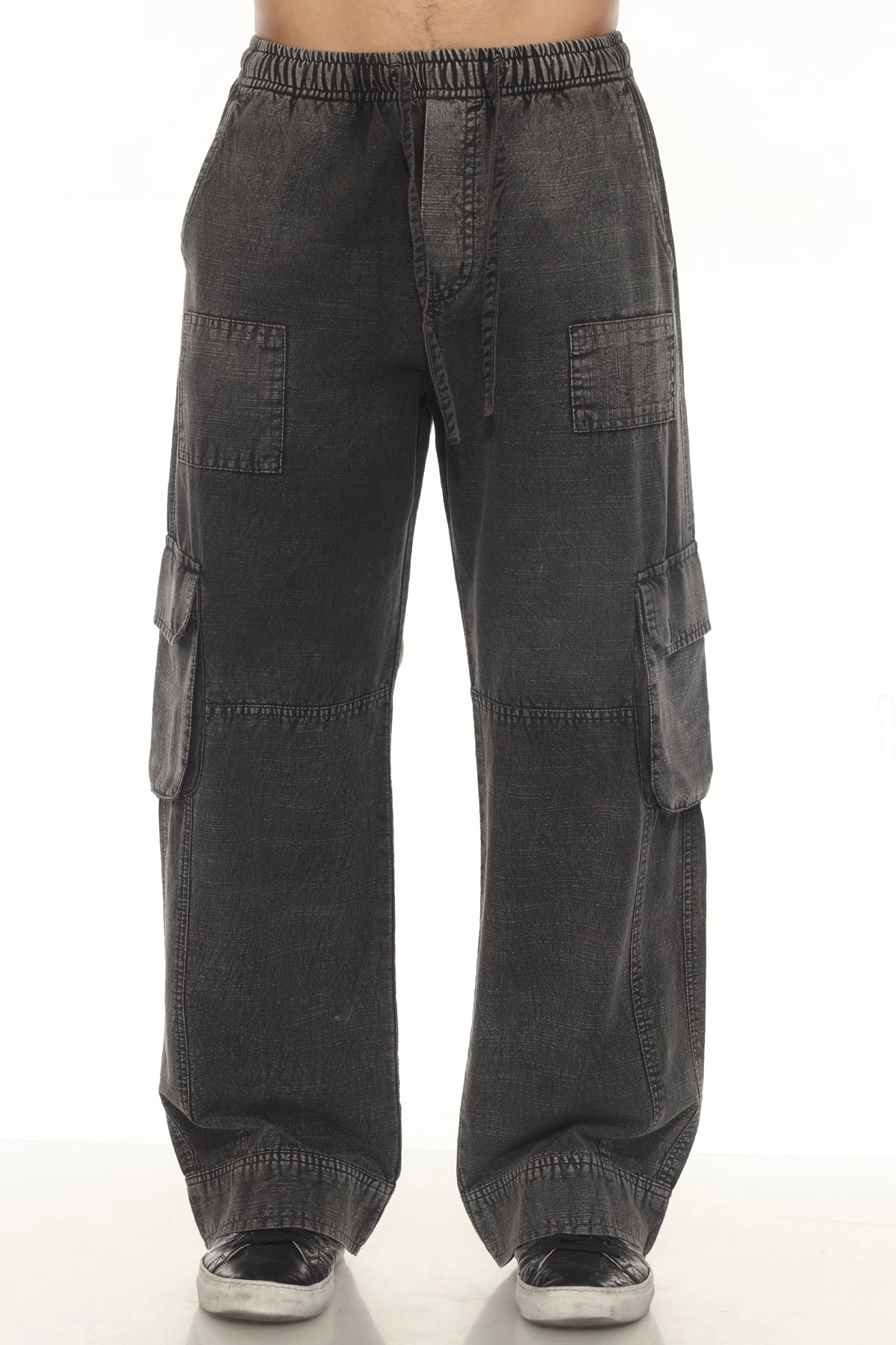 Unisex Stonewash Patch Cargo Pants