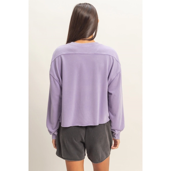 Cropped Mineral Wash Sweatshirt