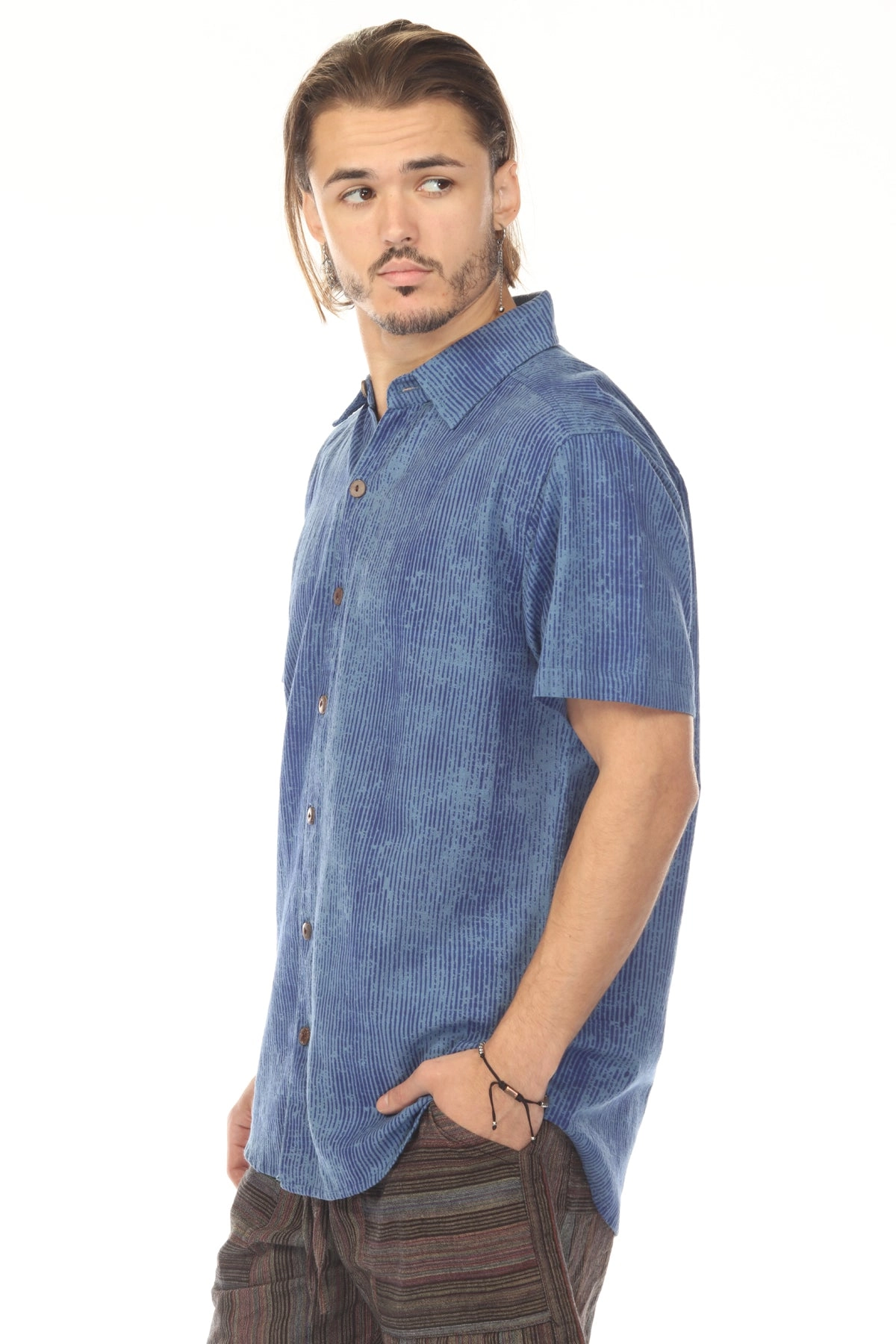Men's Vibration Stripe Short Sleeved Shirt