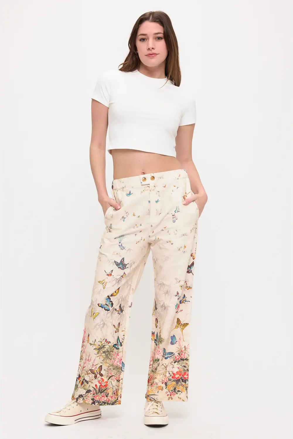 Butterfly Floral Print Pant