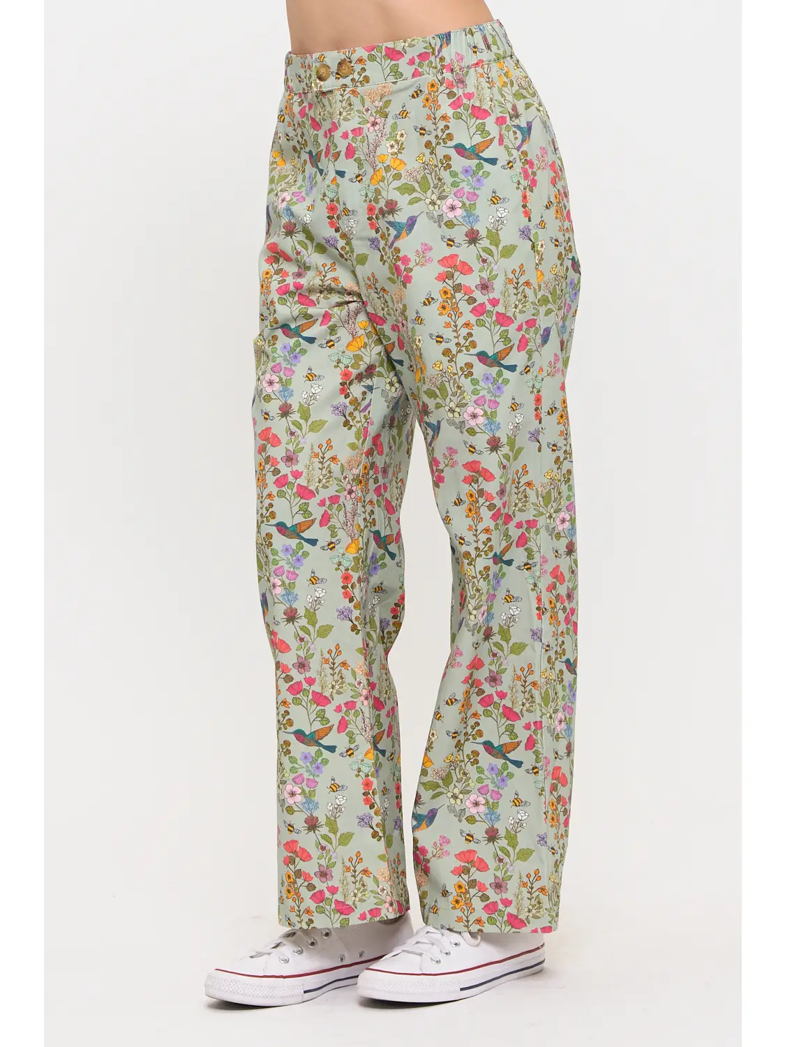 Hummingbird Floral Print Pant