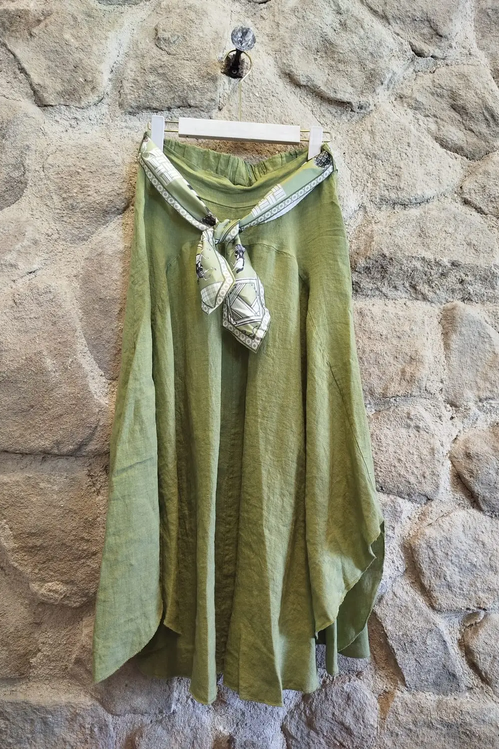 Linen Tie Belt Skirt