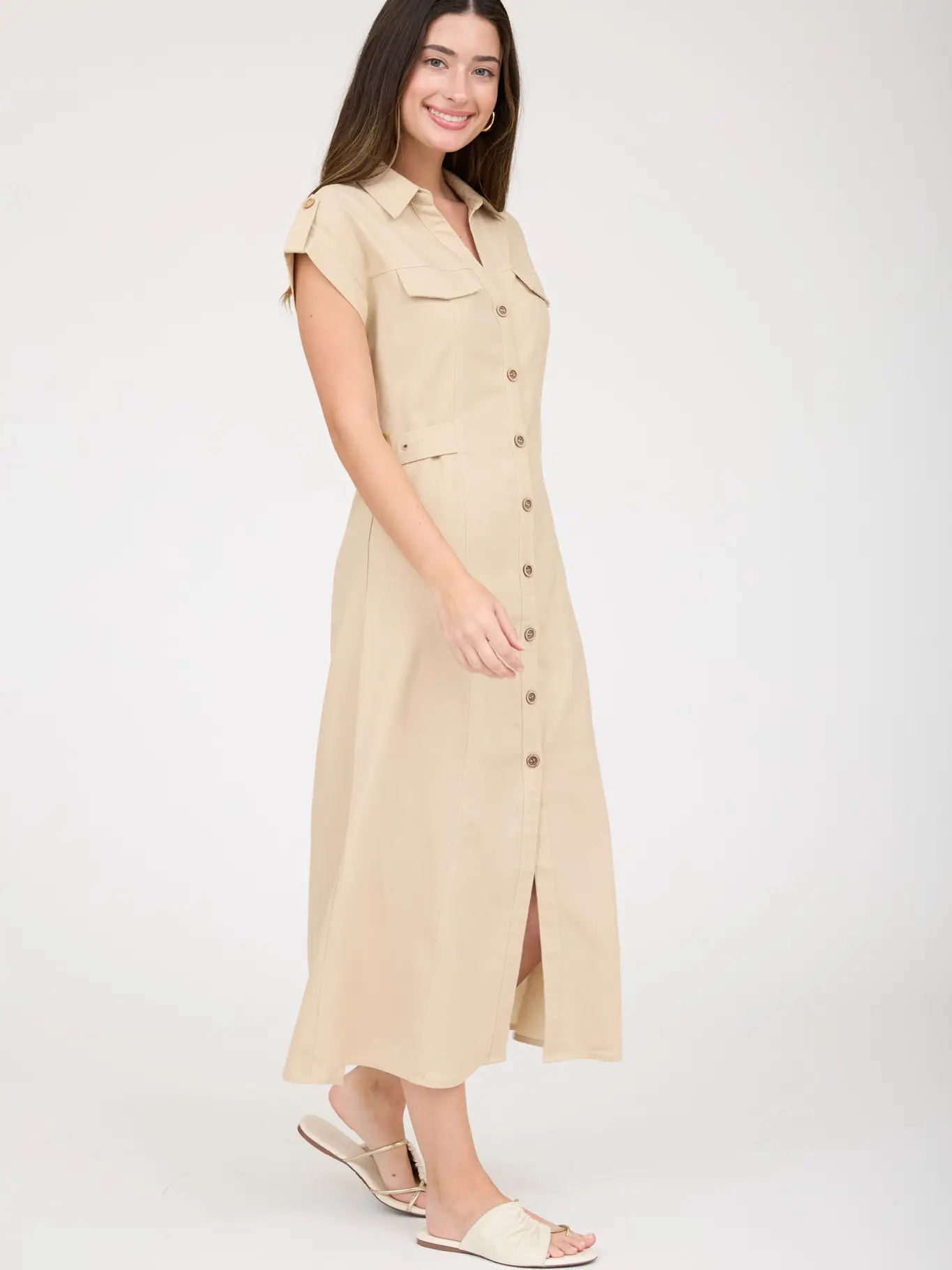 Linen Midi Skirt Dress