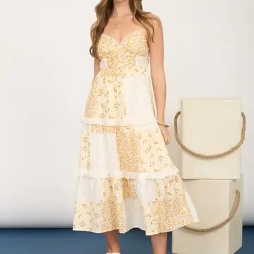 Multi Checkered Midi Dress