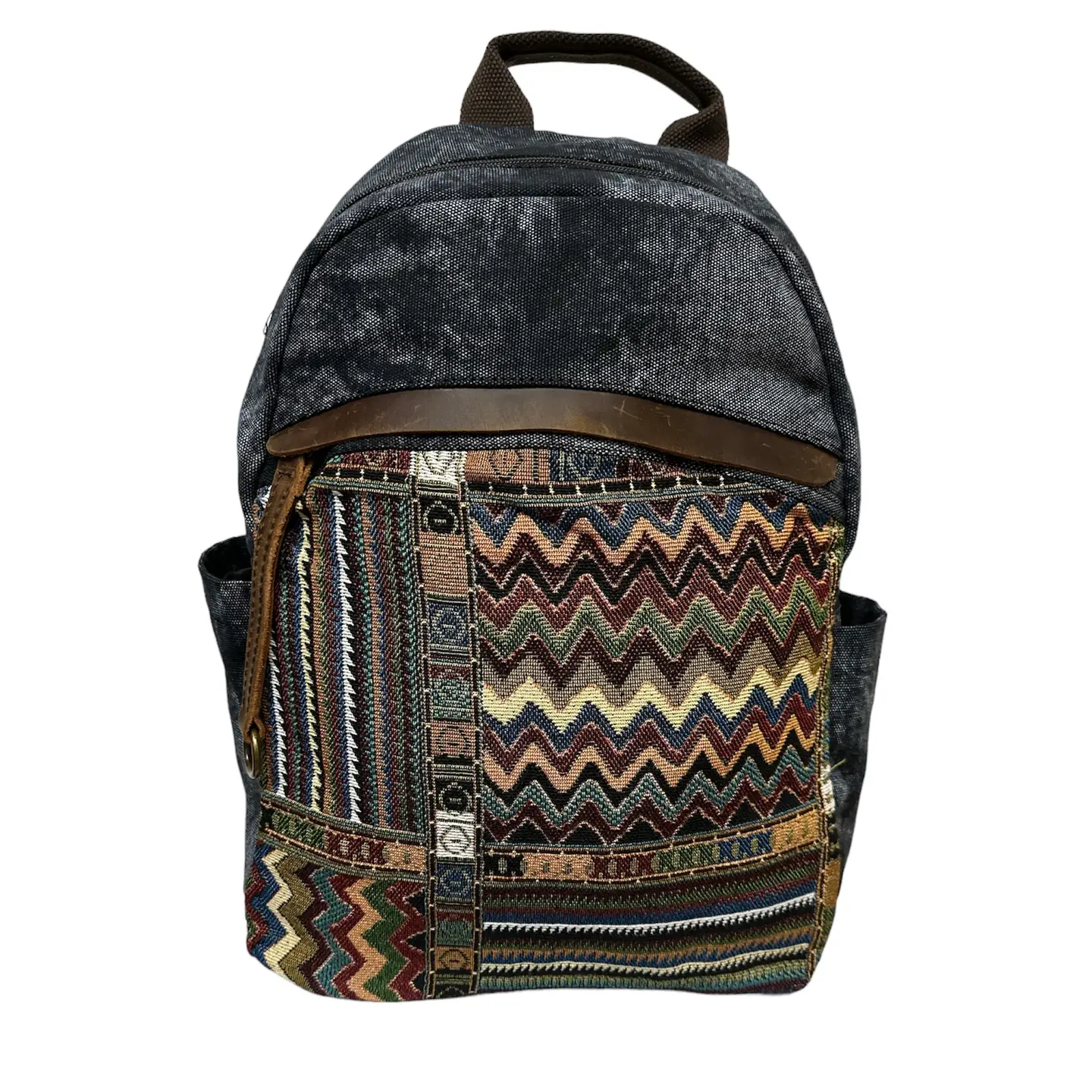 Canvas Leather Trim Backpack