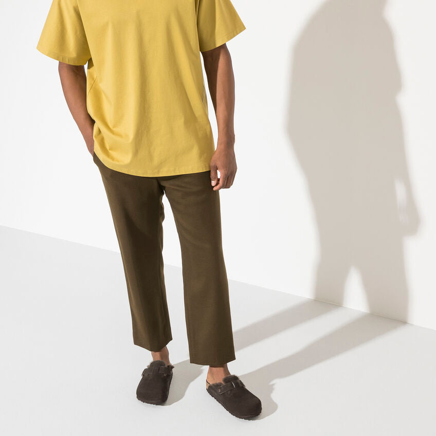 Boston Suede Clog with Shearling Fur Lining